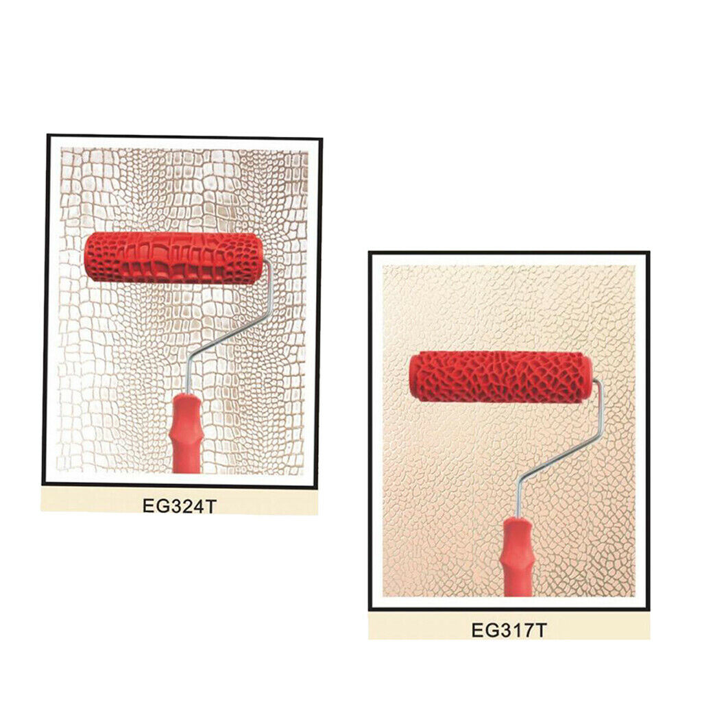 2PCS / SET 7 Inch Embossed Crocodile Skin + Stone Painting Roller Bushing with