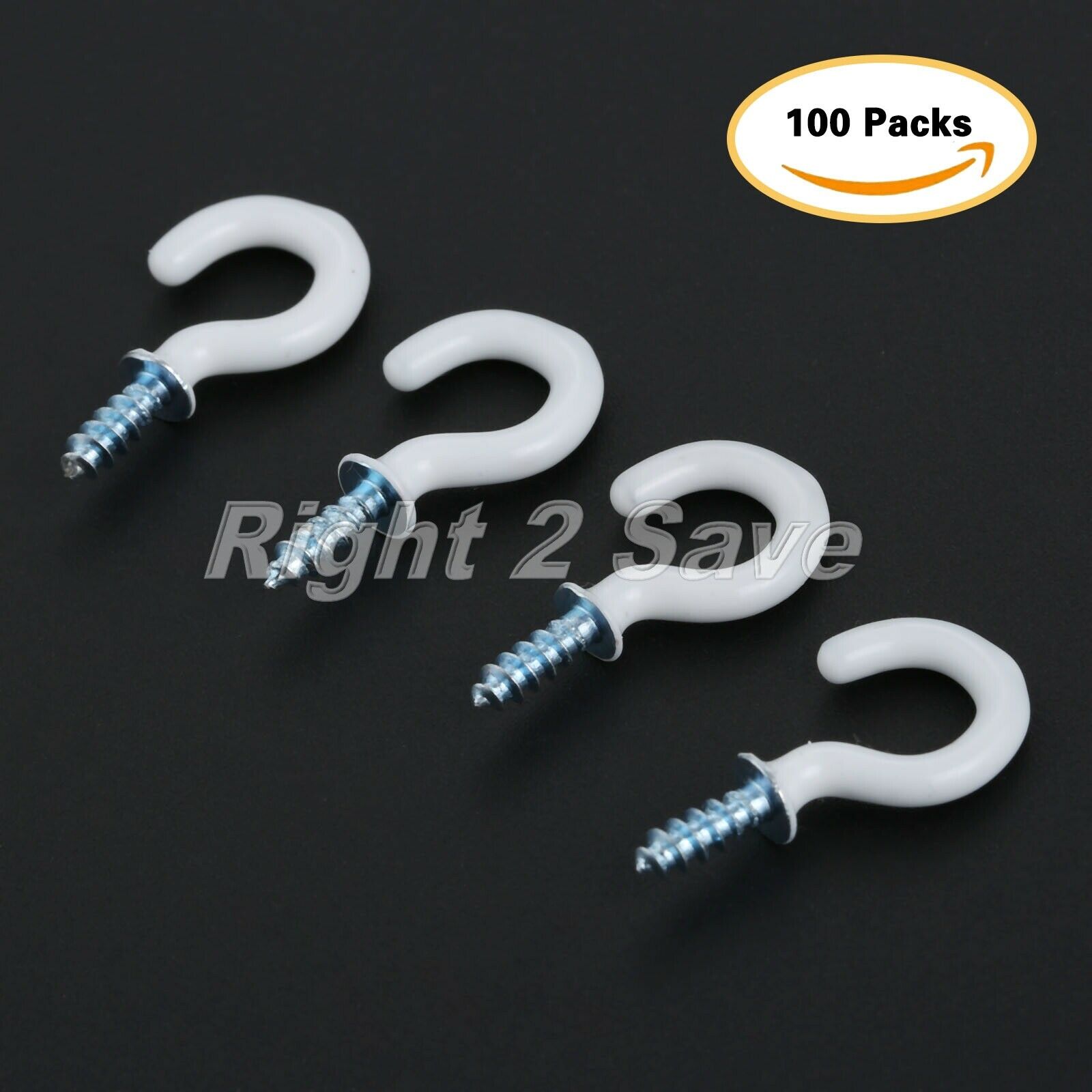 100Pcs 0.94" Strong Durable Sharp Vinyl Coated Ceiling Hooks Space-saving