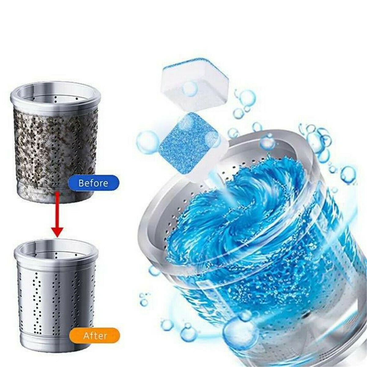 3PCS Antibacterial Washing Machine Cleaner Kitchen Washer Sink Cleaning Tablets