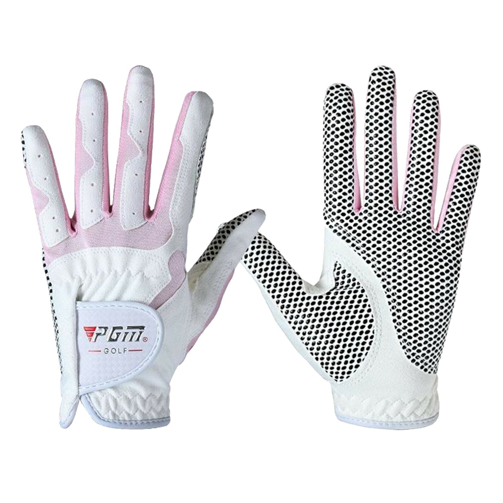 Women's Golf Glove Breathable Left Right Hand Golfer Gloves White Pink L