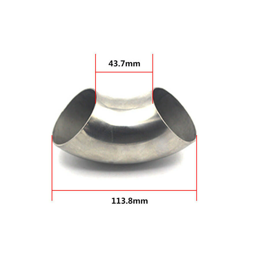 1Pcs 2" inch/51mm Stainless Steel Car Exhaust Weldable 90 Degree Bend Elbow Pipe