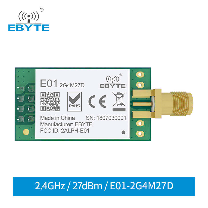 Nrf24l01p+pa+lna Wireless RF Transceiver Module E01-2G4M27D 27dBm SPI 2.4GHz 5km