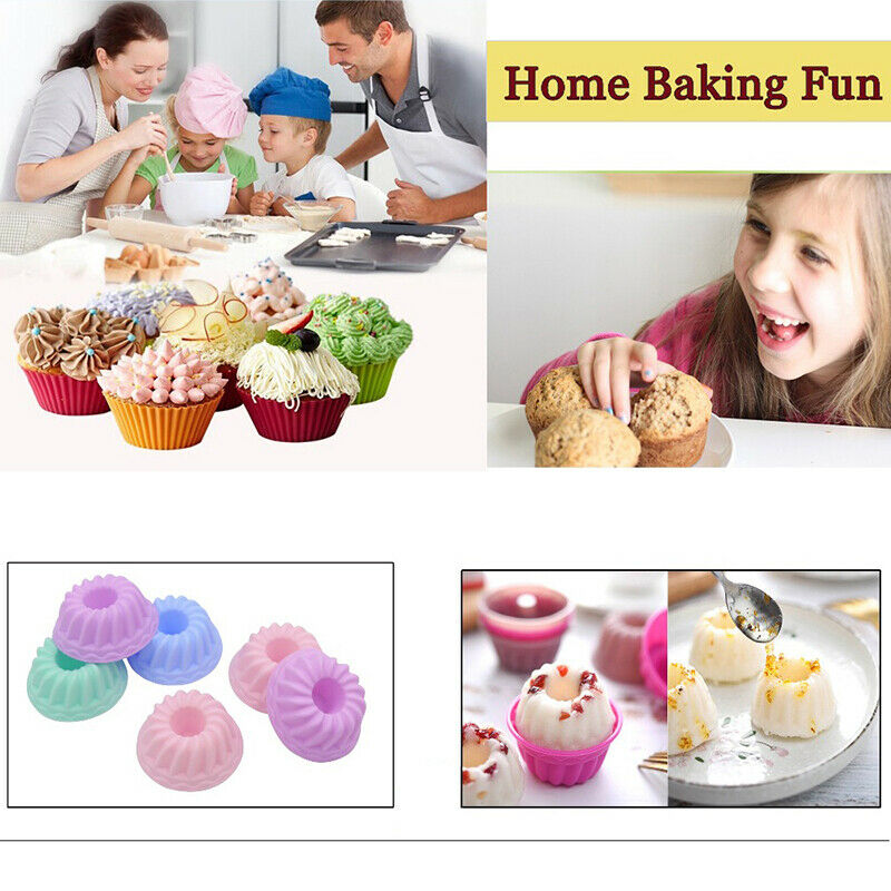 6pcs/lot Silicone Mold Cupcake Cake Mold Muffin Baking Silicone Cake Mo.l8