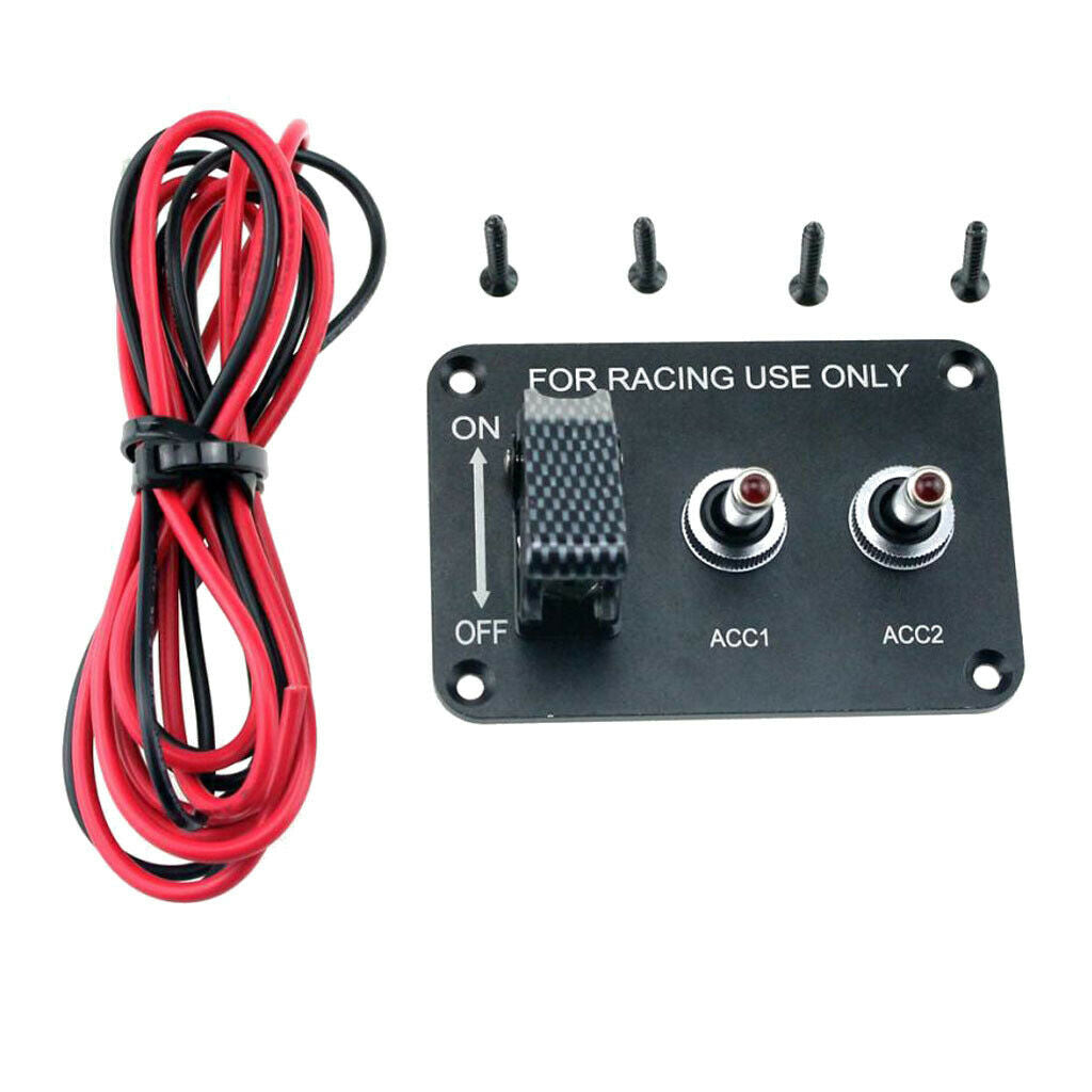 Car Marine Boat 12V 20A 3 Gang SPST Toggle Switches Control Aluminum Panel