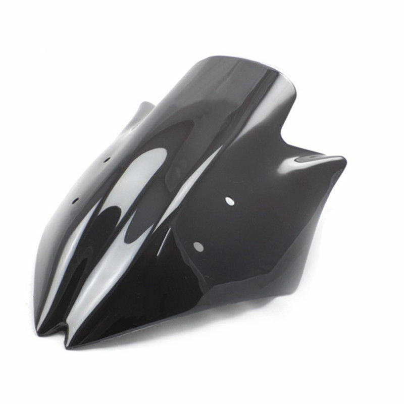 Black Double Bubble Motorbike Windshield Windscreen for Kawasaki Z1000 2007-2009