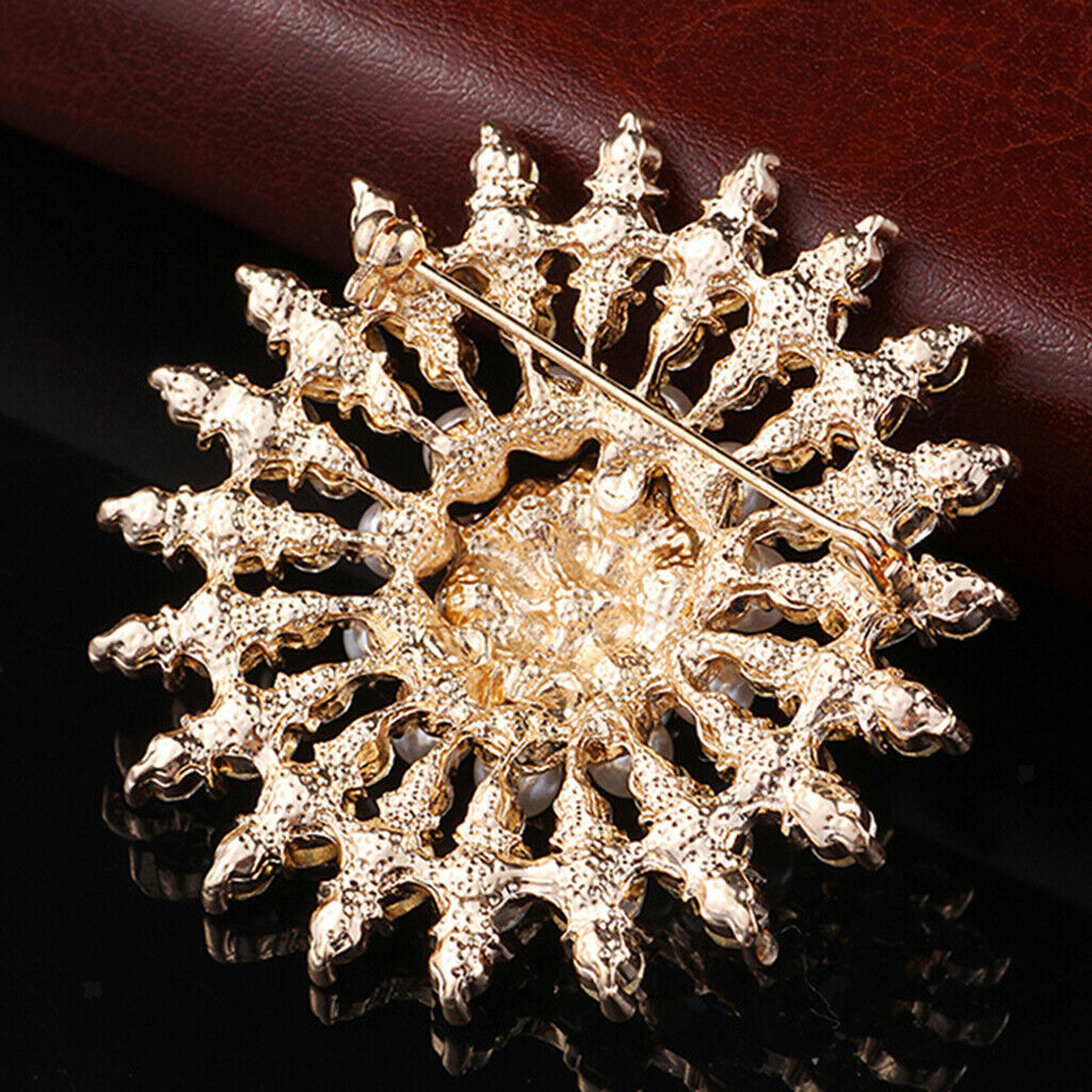 Women Lady Crystal Wedding Flower Bouquet Brooch Collar Lapel Badge Charms