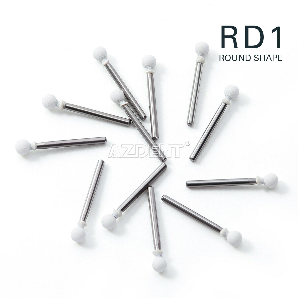 10 X Dental White Stone Mounted Polishing Burs FG Drill Arkansas Stone RD1