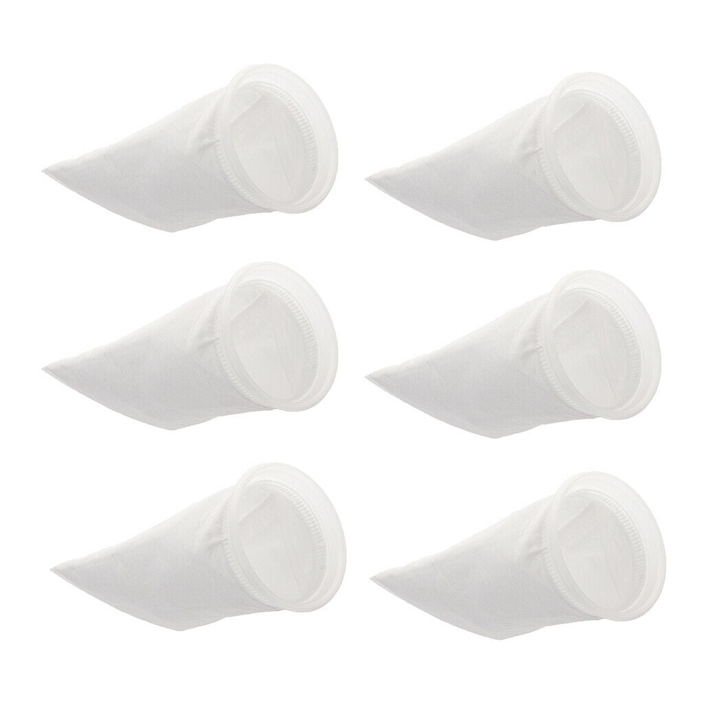 6x Aquarium Filter Bags Media Filter Bags for Aquarium/Garden/Pond 100um
