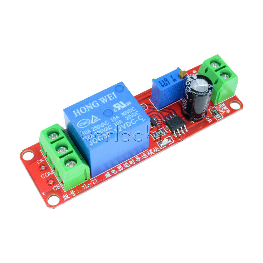 2PCS 12V DC Conduction Delay Relay Shield Module NE555 Timer Switch 0-10 Sec