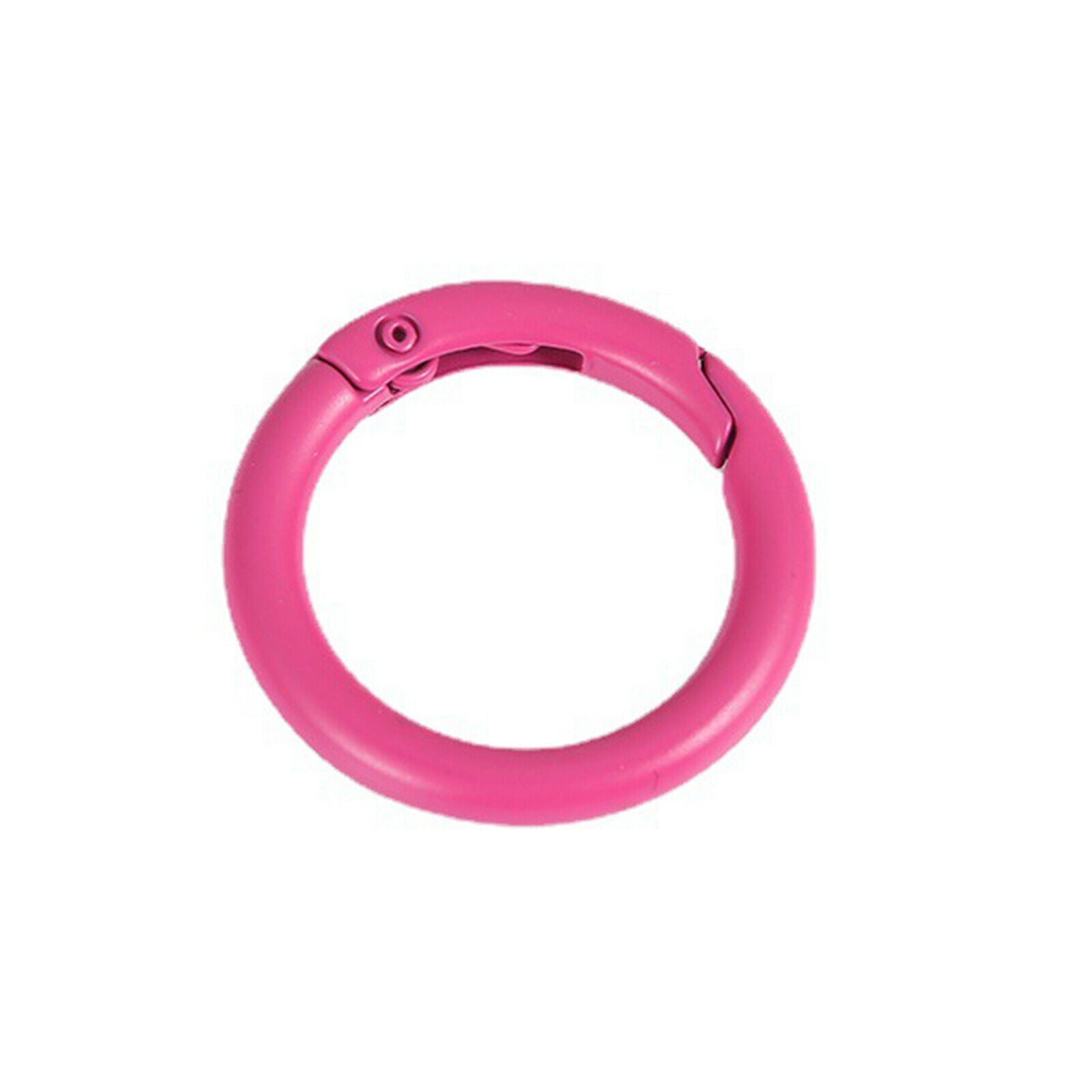 20x Multicolored Round Spring Snap Clip Hook Alloy Carabiner Keychain Buckle