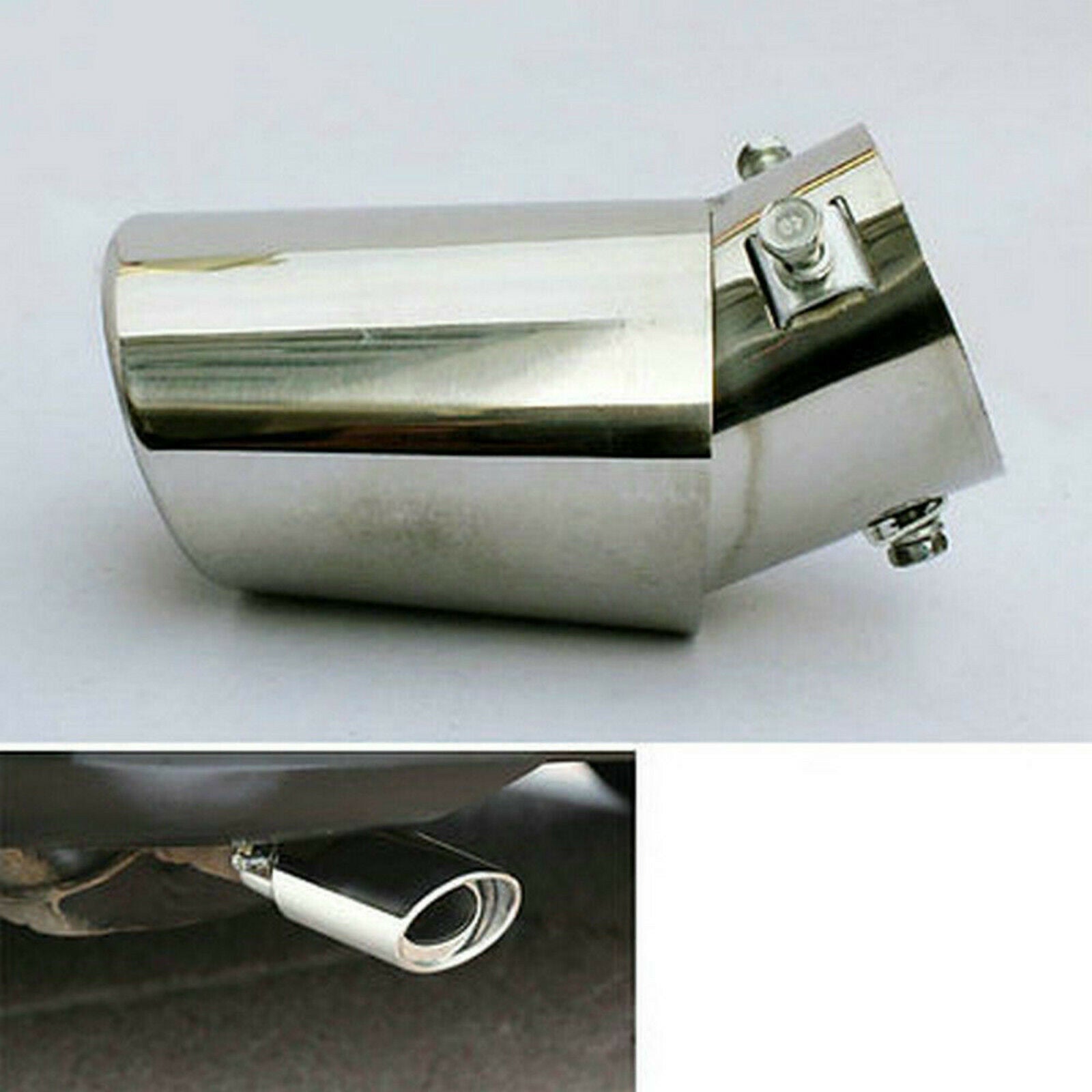 Car Round Stainless Steel Chrome Exhaust Tail Muffler Tip Pipe Auto Universal