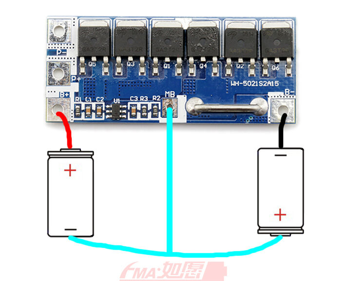 7.2V 7.4V 2S Li-ion Li-Po Battery 15A Protection Circuit Module BMS PCM 2SW009