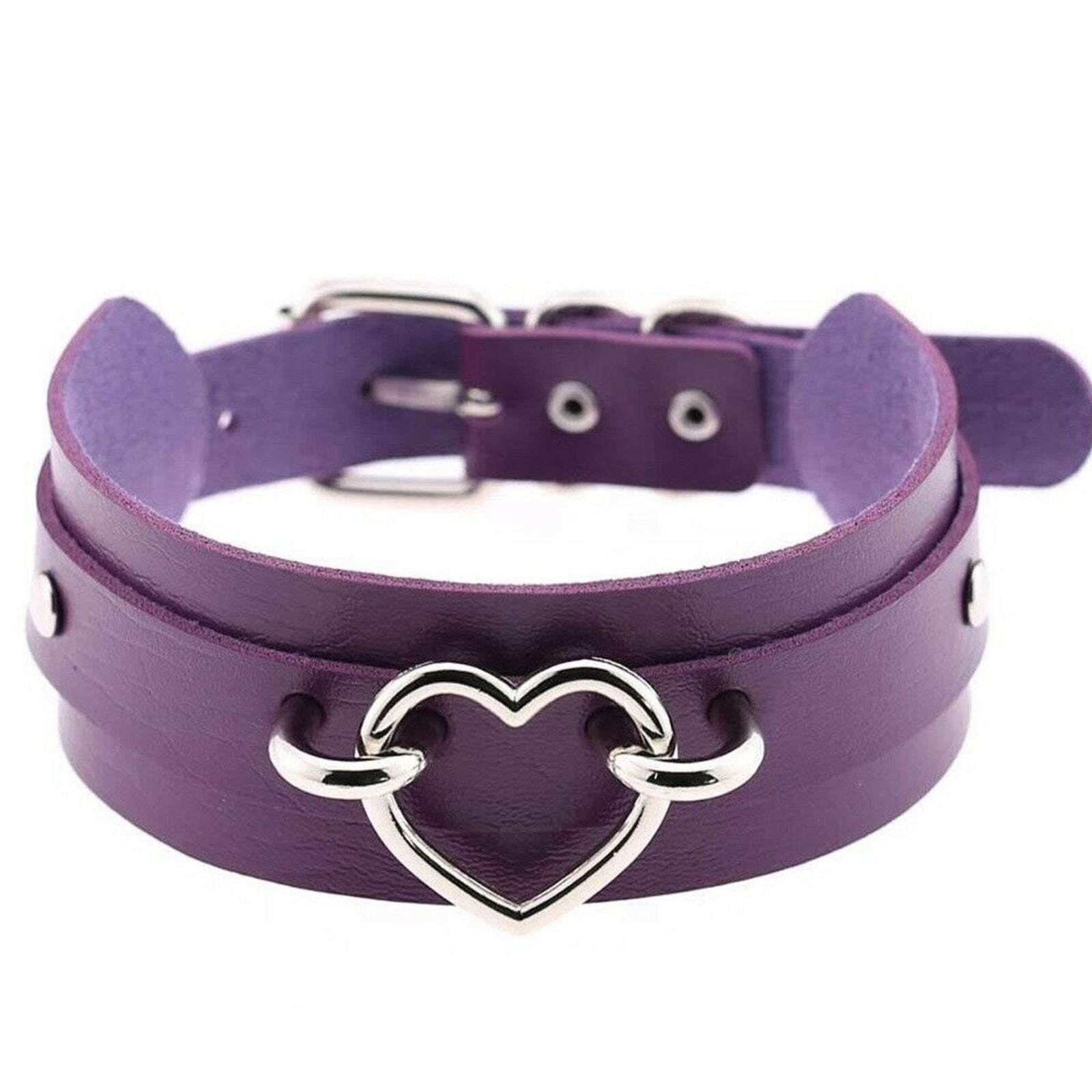 Pu Leather choker Heart Collar Goth punk Rock Gothic Necklace jewelry