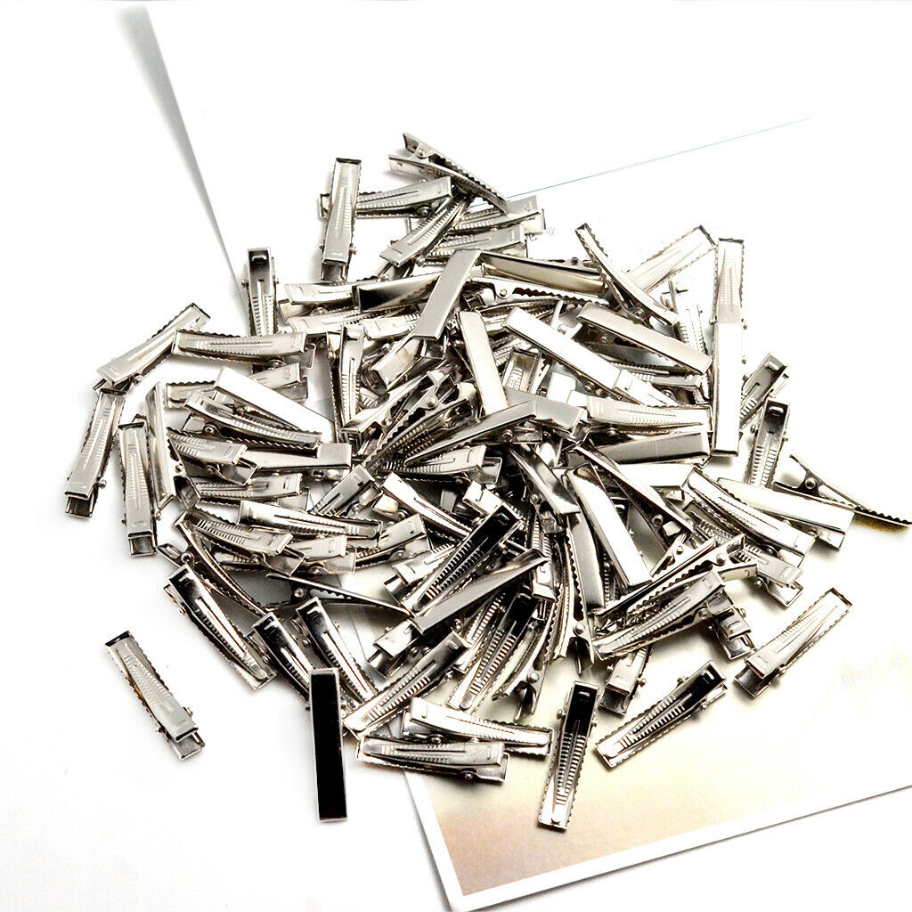 30/100Pcs Alligator Clips Flat Duckbill Hairclip with Teeth Hairpin DIY Bow