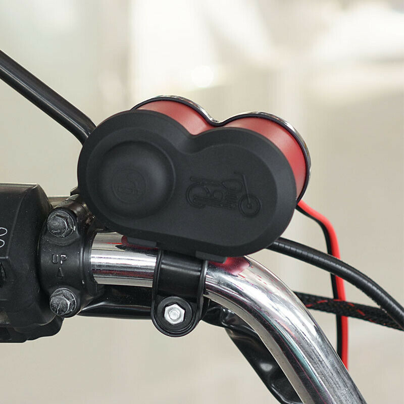 QC3.0 Fast Motorcycle Cigarette Lighter Socket 2 USB Charger + Switch+ Voltmeter