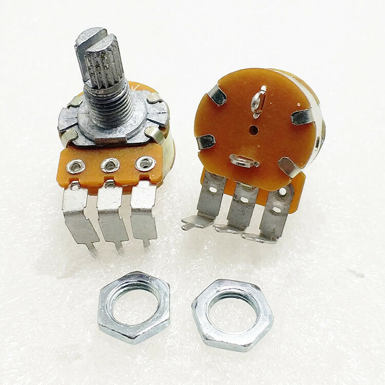 5Pcs B10K 10K WH148 Angled Linear Potentiometer with Switch Shaft 15mm 3 Pin