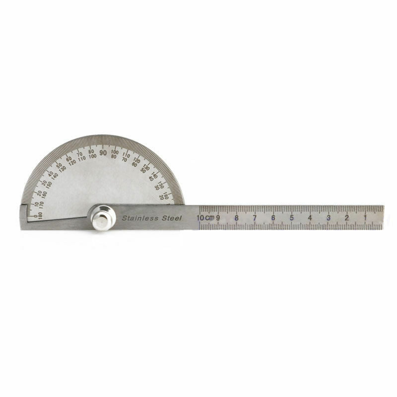 Stainless Steel 180 degree Protractor Angle Finder Arm Rotary Measuring Ruler