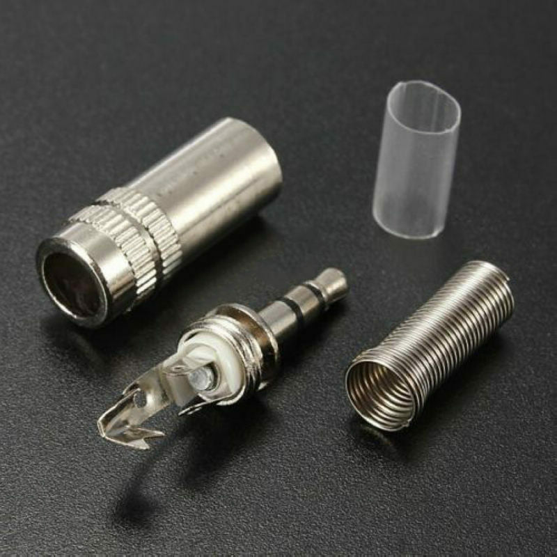 2pcs 3.5mm 3 pole Jack Plug Headphone Male Stereo Audio Solder Adapter Connector