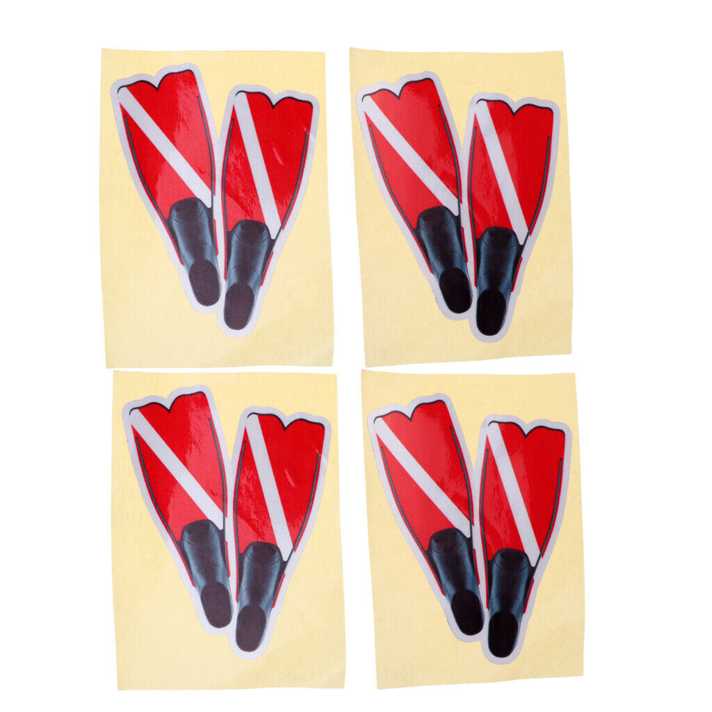 4 Pieces Self-adhesive Reflective Diving Diver Diving
