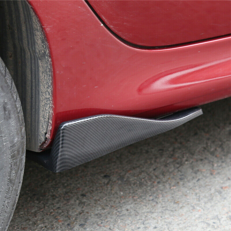 2PCS Car SUV 35cm Skirt Splitter Diffuser Winglet Wing Bumper Carbon Fiber Color