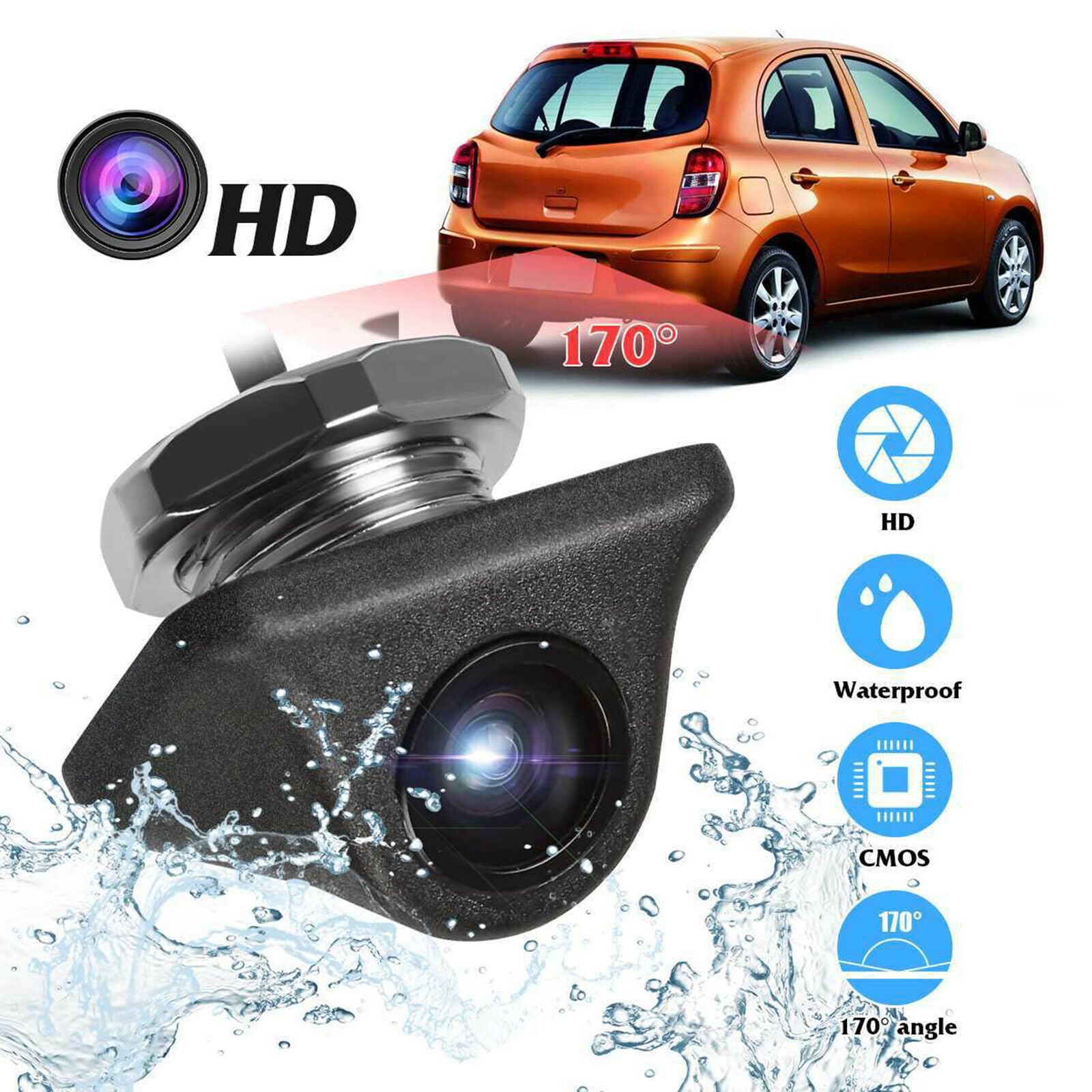 Universal 170 Degrees CMOS Car Rear View Reverse Backup Camera HD Cam Kit