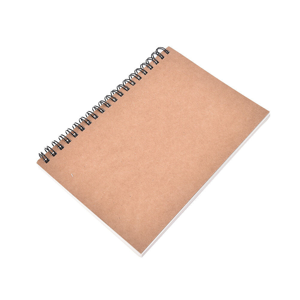 Reeves Spiral Bound Coil Sketch Book Blank Notebook Kraft Sketching Paper Y1