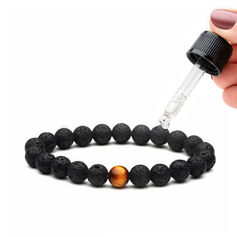 Bracelet Diffuser IN Stone Lava And Eye Of Tiger +1 Essential Oil New