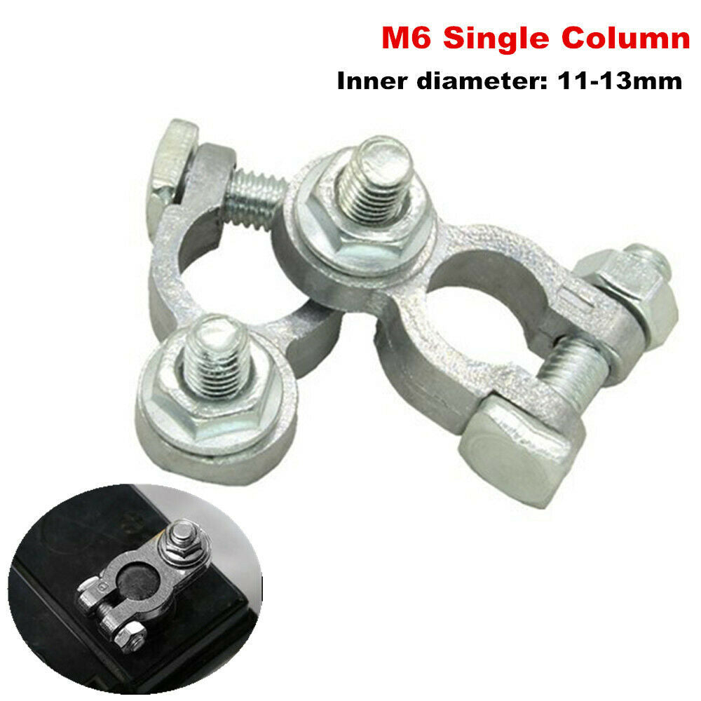 2PCS Car Boat Battery Terminals Cable Ends Connector Clamp Negative Positive Kit