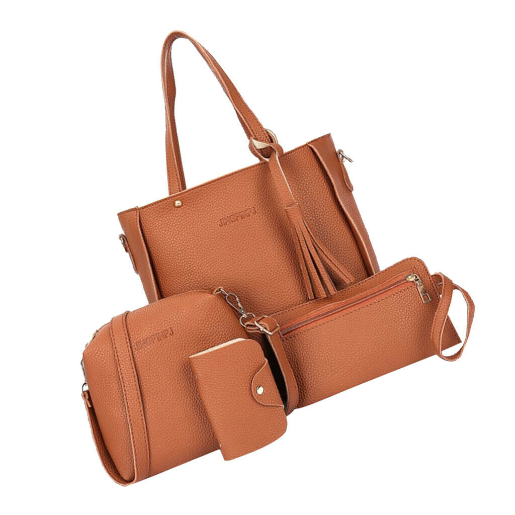 4x/Set Womens Leather Casual Handbag Waterproof Shopping Wallet Card Bag Set