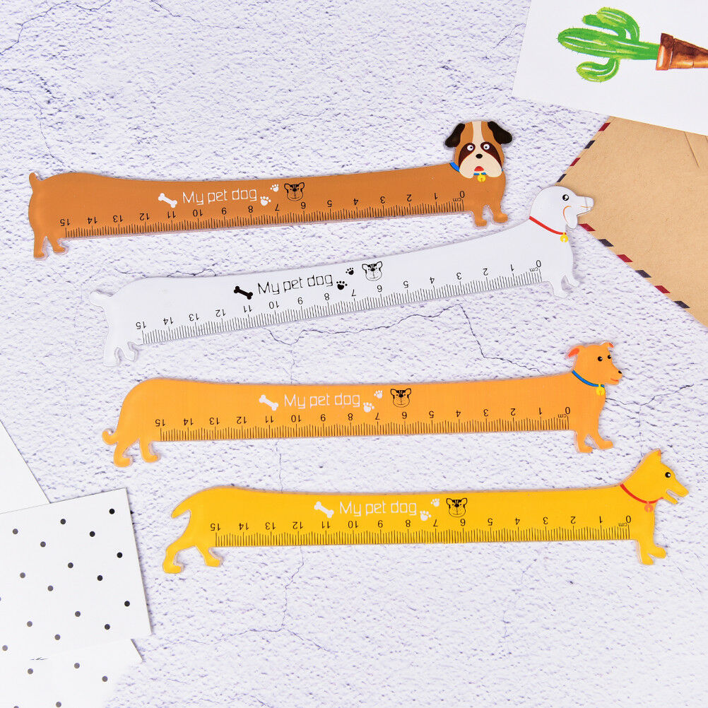 Cute Dog Shape Ruler Mini Plastic Straight Ruler For Kids SchoolSuppliesGi.l8
