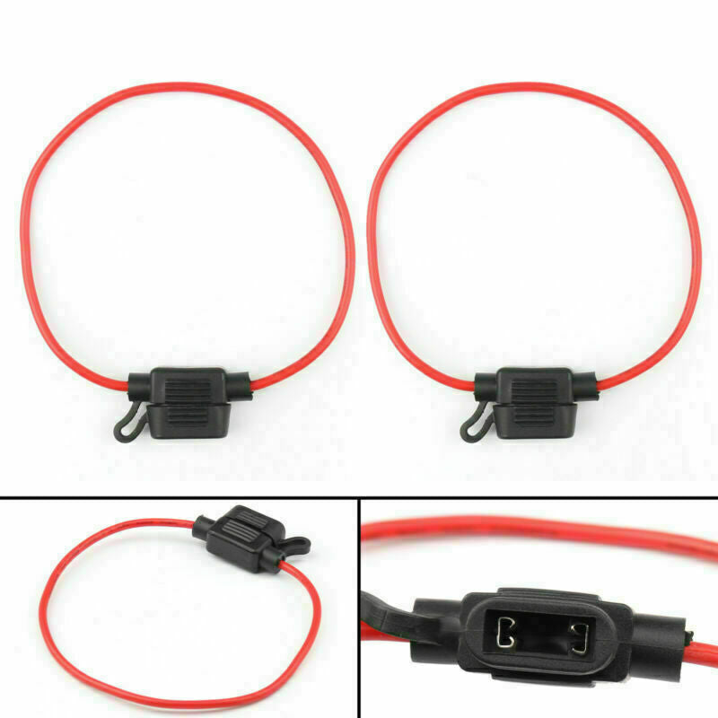 8Pcs Low-profile Mini Blade Fuse Holder Waterproof 16AWG In-Line Wire For Car CA