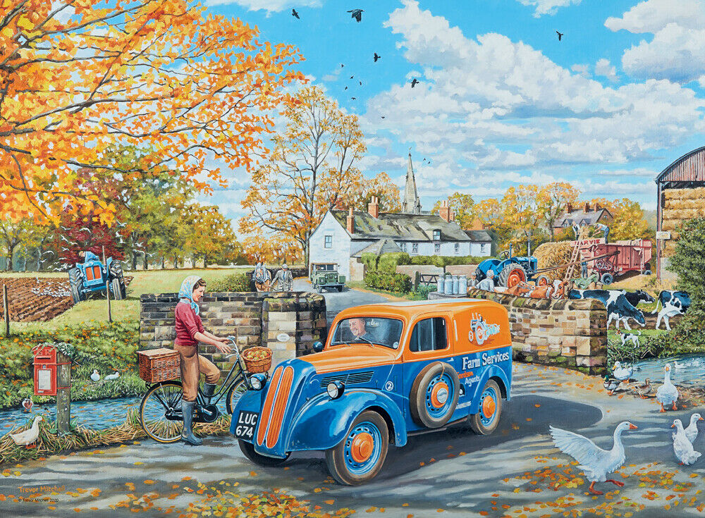 16578 Ravensburger Happy Days No 3, Countryside Nostalgia Pigsaw Puzzles 4x500pc