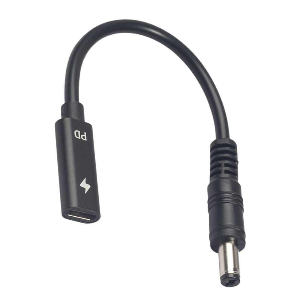 USB C Type-C Female To 5.5mm * 2.1mm Charger Adapter Charging Cable PD Plug