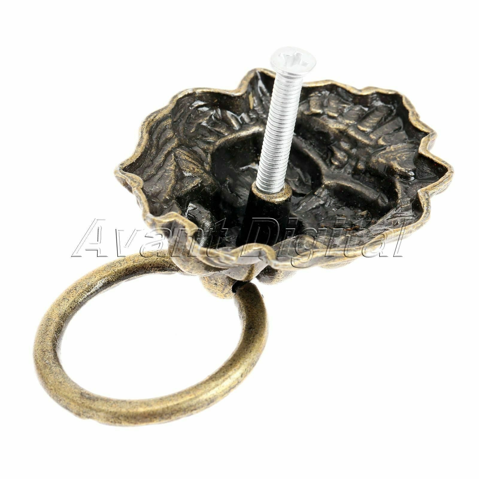6Pcs High Quality Lion Head Jewelry Box Cabinet Drawer Knob Ring Pull Handle Hot