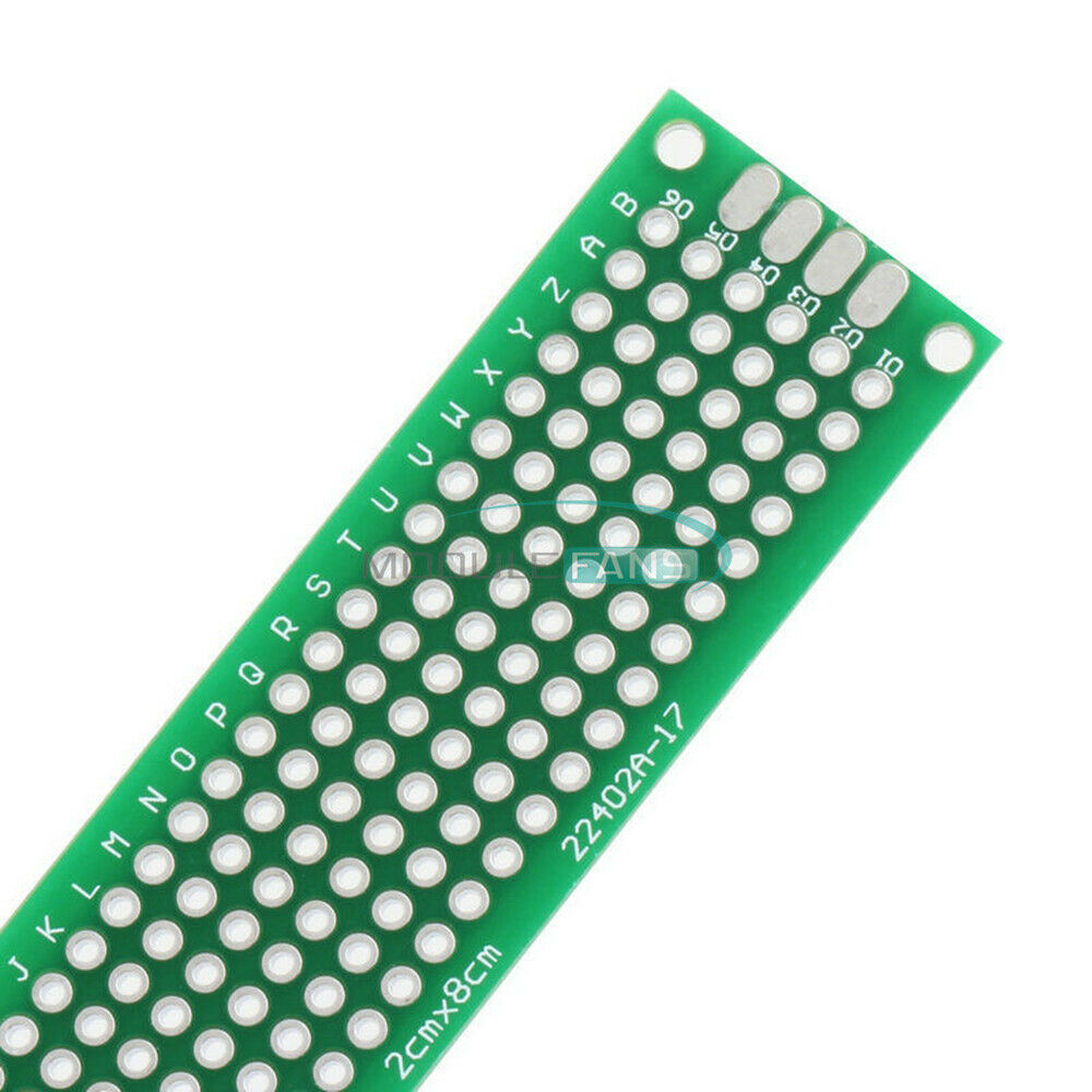 20PCS 20x80mm Prototype PCB Double Side Bread board Tinned Universal 2x8cm FR4