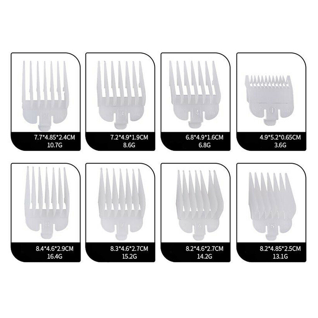 Hair Trimmer Clipper Coded Replacement Cutting Guide Comb Set 8 Different Size