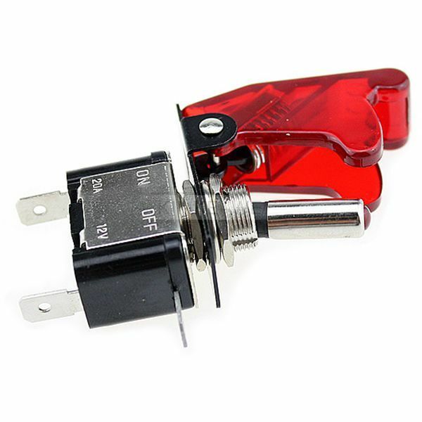 5x Red LED Illuminated Toggle Rocker Switch With Cover For Car Boat 12V 20A New