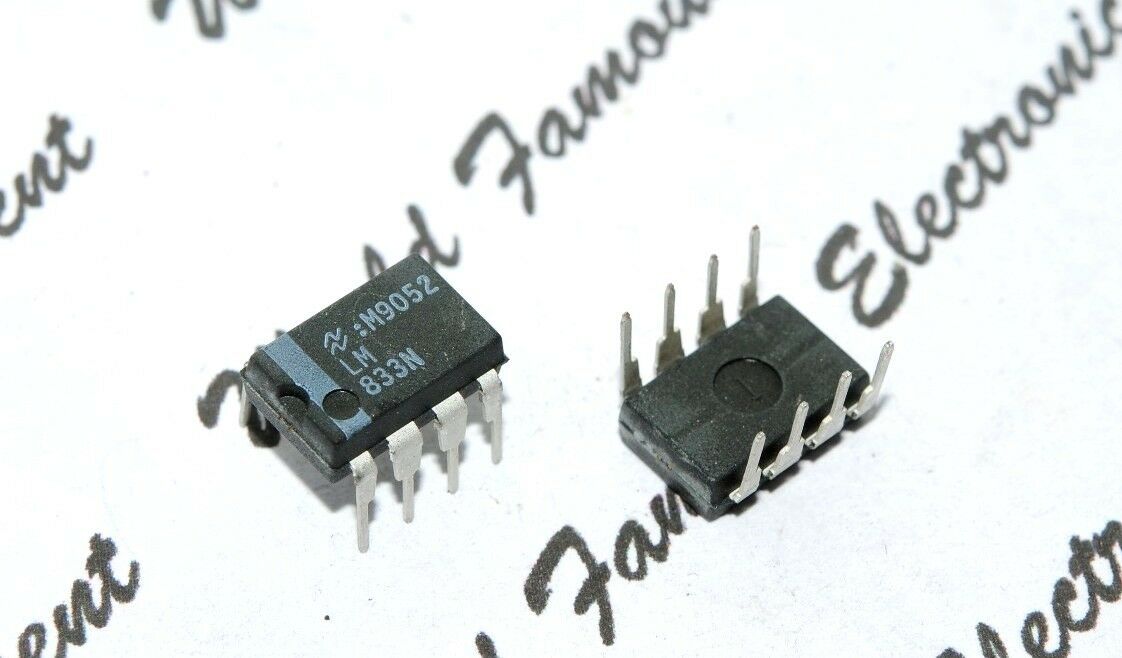 10pcs - NS LM833N (LM833) 8-DIP IC - LOW NOISE DUAL OPERATIONAL AMPLIFIERS