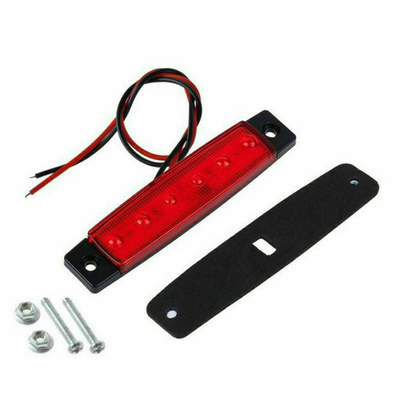 5X Amber + 5X Red 6 LED Side Marker Indicator Lights Car Truck Trailer 12V 24V