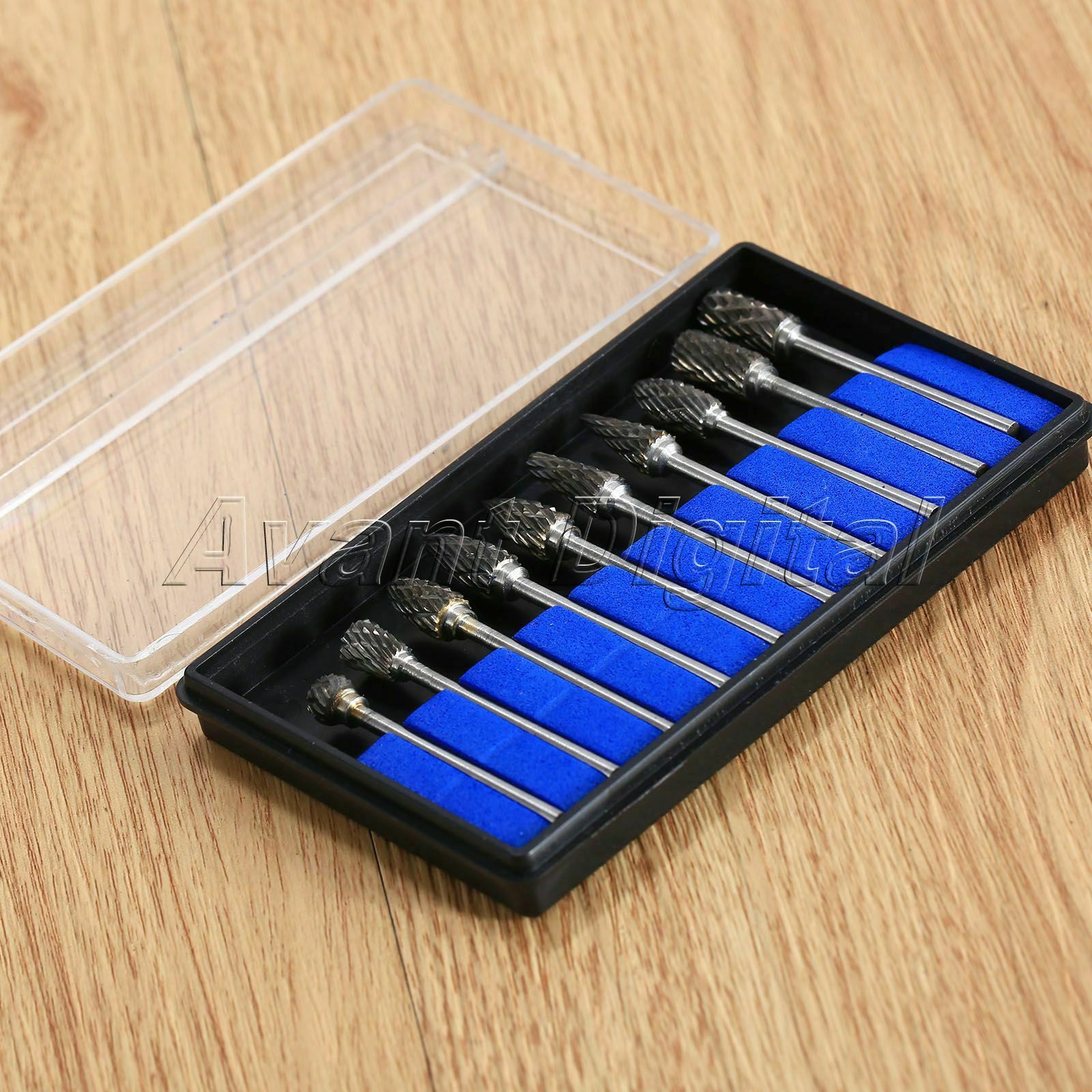 10X Polisher Carbide Burrs Kits Die Grinder Carving Bit for Power Rotary Tools
