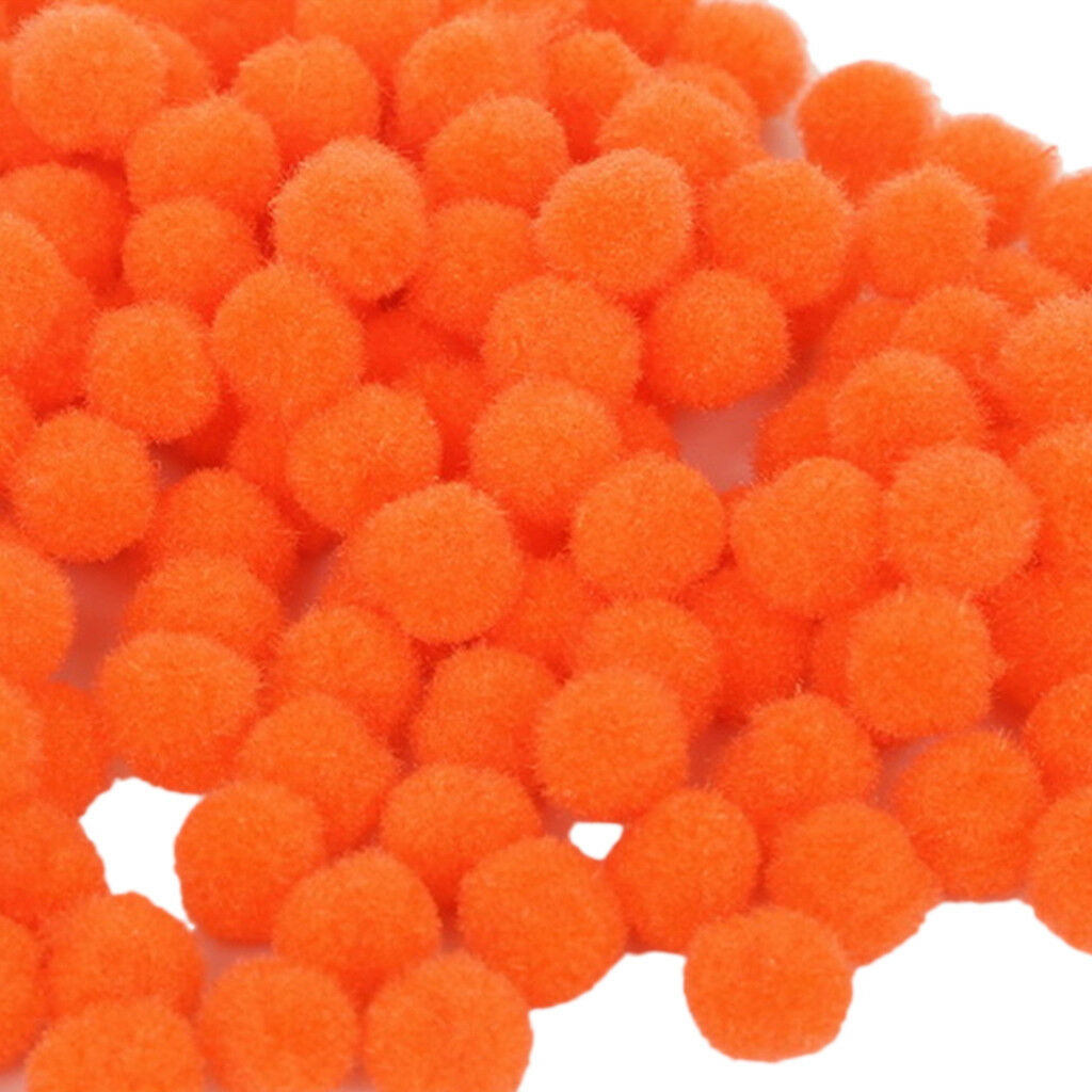 200 Pcs Craft Pom Poms DIY Accessories Mini Craft Decoration Black & Orange