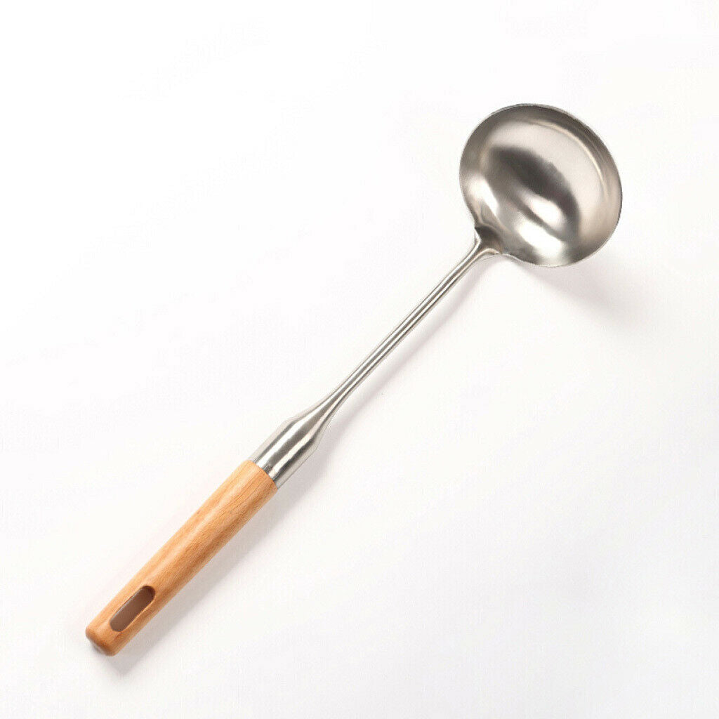 Metal Soup Spoon Ladle for Cooking Heat Resistant Tableware Long Handle