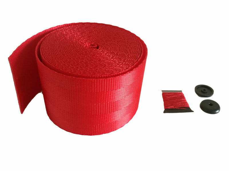 Seat Belts Red 3.6M Harness 3 Point Auto Racing Front Car Safety Retractable Lap