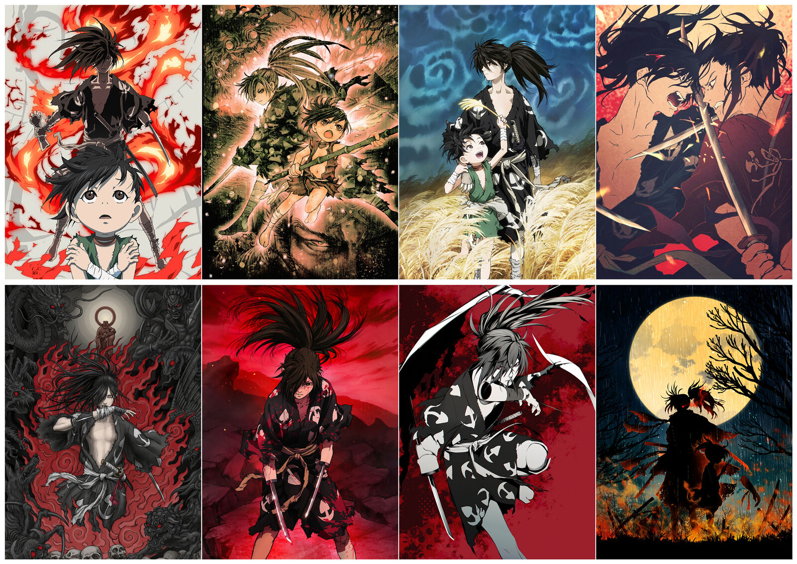 Anime Dororo Polypropylene 8 Pieces Posters Wall Poster A3-poster