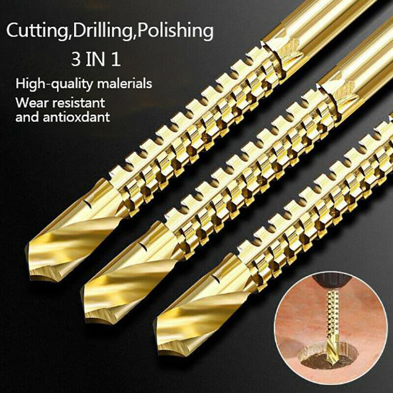 6Pcs Cobalt Left Hand Drill Bit Set Screw Metric Composite Tap Drill Bit WF