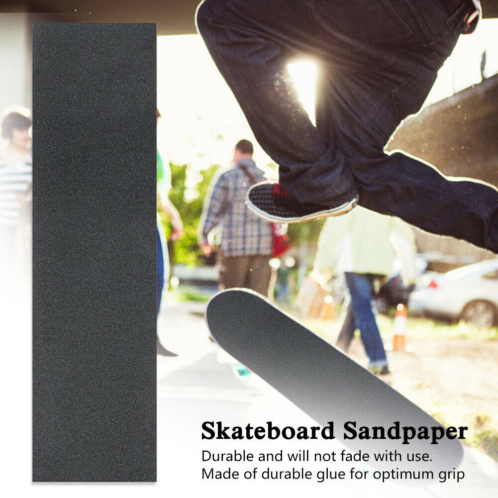 Skateboard Grip Tape Sandpaper Non-Slip Skate Board Deck Grip Tape Durable Bla @
