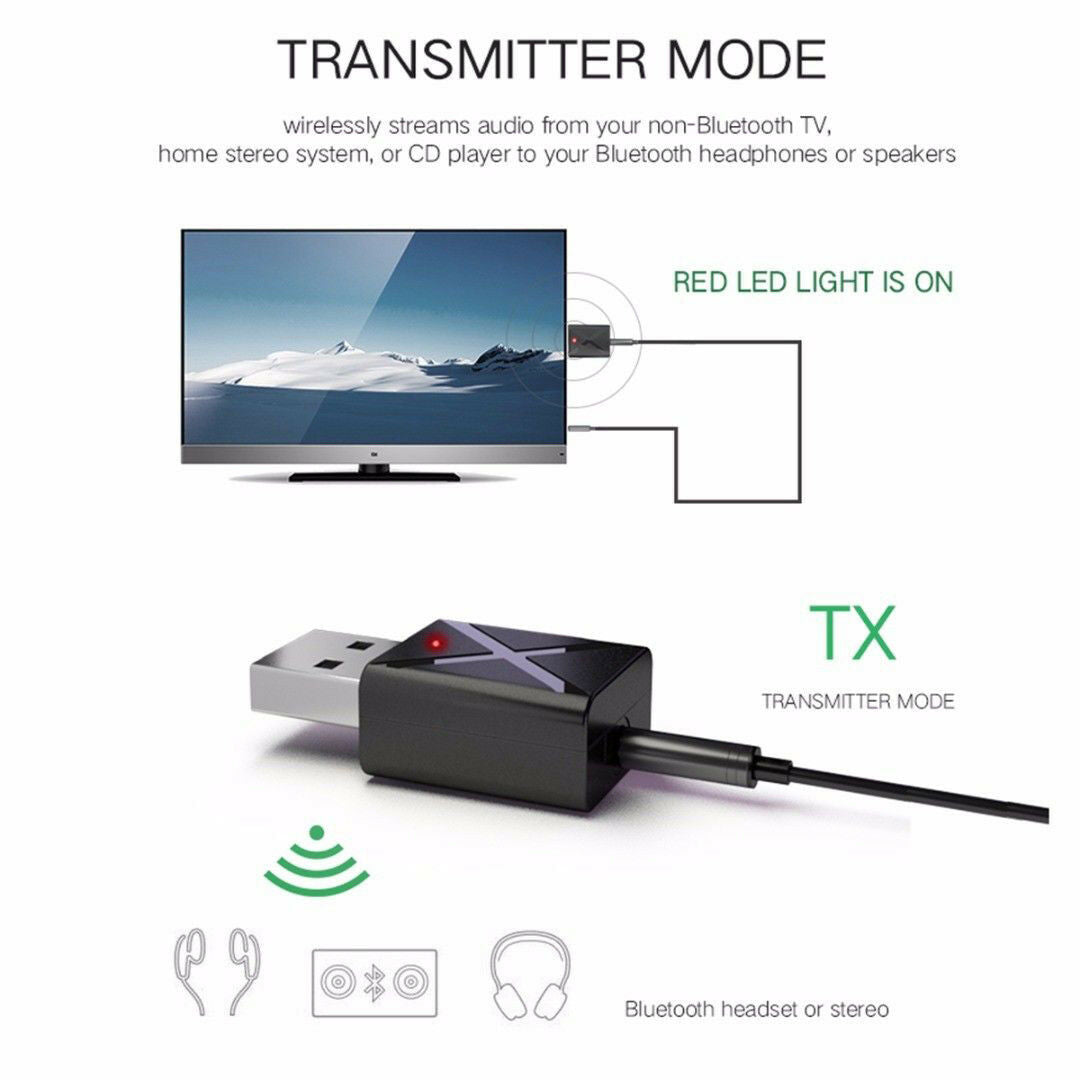 Hottest USB Bluetooth 5.0 Receiver Audio Transmitter Adapter For TV PC Speaker