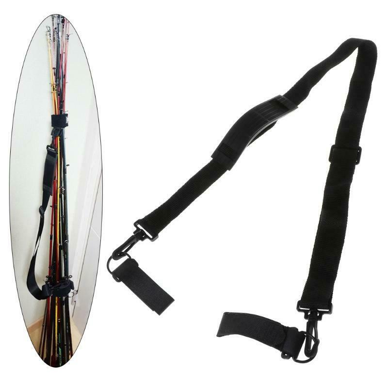 Fishing Rod Belt Carry Strap Band Portable Outdoor Tackle Shoulder Travel Holder