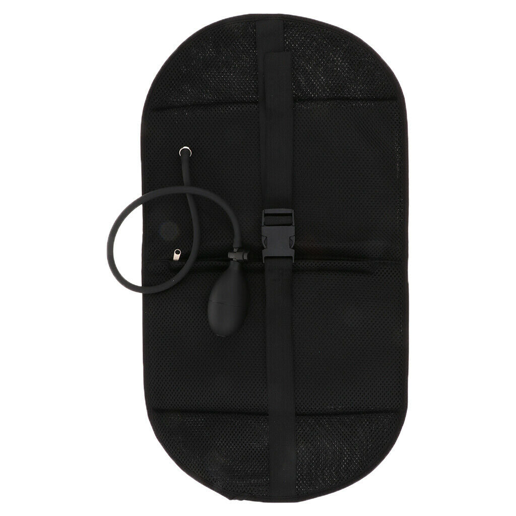 Portable Inflatable Lumbar Support Pillow Back Massage Pillow Travel Black