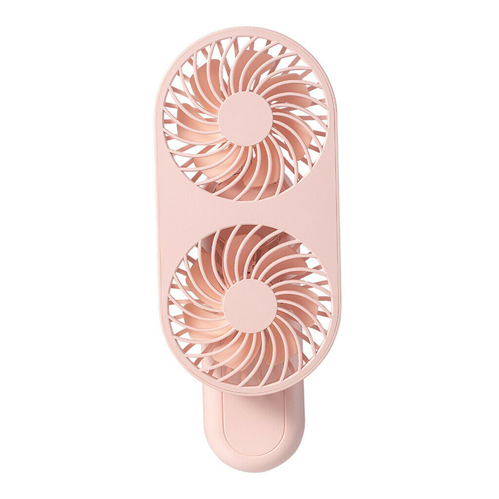 Dual Wind Handheld Fan 90Â° Rotate Personal Fan for Home Office Pink